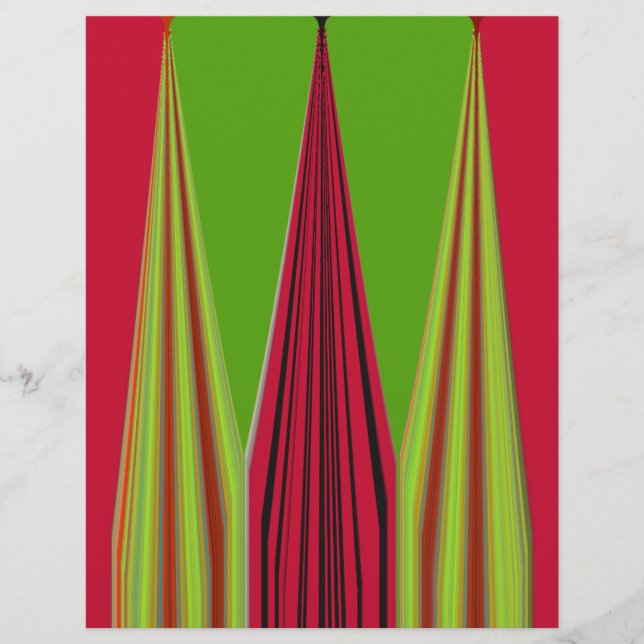 美しい赤い黄色の緑のフラクタルアートデザイン (正面)