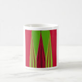 美しい赤い黄色の緑のフラクタルアートデザイン コーヒーマグカップ (中央)