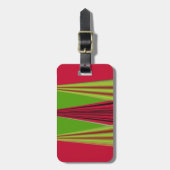 美しい赤い黄色の緑のフラクタルアートデザイン ラゲッジタグ (正面縦)