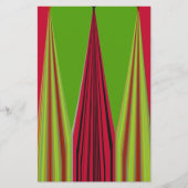 美しい赤い黄色の緑のフラクタルアートデザイン 便箋 (正面)