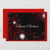 美しい赤い黒、Sweet sixteen招待状 招待状 (正面/裏面)