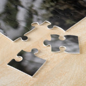 美しい赤い(鳥)ショウジョウコウカンチョウで雪に満ちたツリーパズル ジグソーパズル (側面)