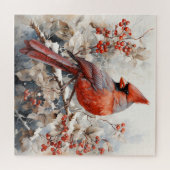 美しい赤い(鳥)ショウジョウコウカンチョウ ジグソーパズル (横)