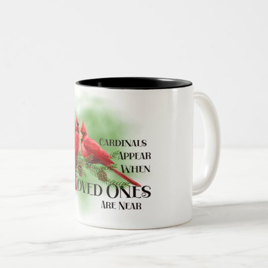 美しい赤い（鳥）ショウジョウコウカンチョウ/死別2トーンコーヒー ツートーンマグカップ (正面右)