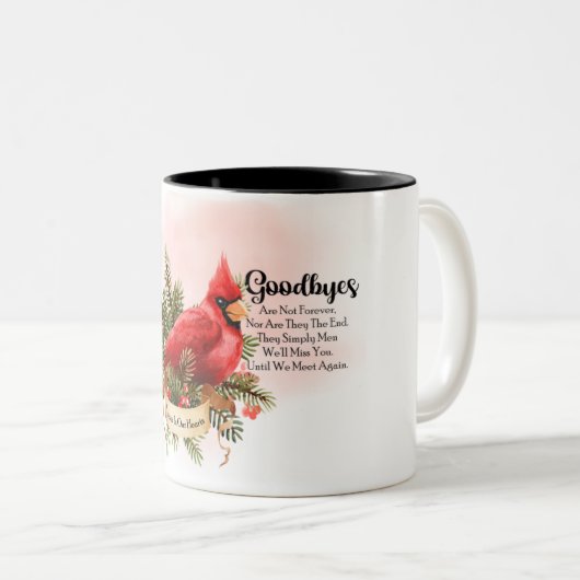 美しい赤い（鳥）ショウジョウコウカンチョウ/死別2トーンコーヒー ツートーンマグカップ (正面右)