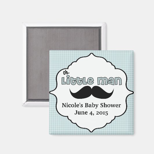 美しい赤ちゃんシャワー小さな男の口ひげ マグネット (正面/裏面)
