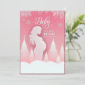 美しい赤ちゃんシャワー招待状告知カード 招待状 (スタンド正面)