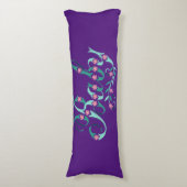 美しい赤ちゃん青パープルピンクの花の寝具 ボディピロー (正面縦)