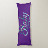 美しい赤ちゃん青パープルピンクの花の寝具 ボディピロー (裏面 (縦))