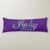 美しい赤ちゃん青パープルピンクの花の寝具 ボディピロー (正面)