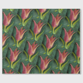 美しい赤とオレンジのチューリップ ラッピングペーパー (フラット)