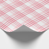 美しい赤とピンクのチェック柄 ラッピングペーパー (角)
