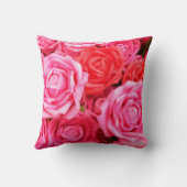 美しい赤とピンクのバラ クッション (裏面)