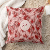 美しい赤とピンクのモノグラーム角枕 クッション (ブランケット)
