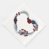 美しい赤と海軍のフローララブハート (コーナー)