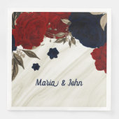 美しい赤と海軍の花ボタニカル (正面)