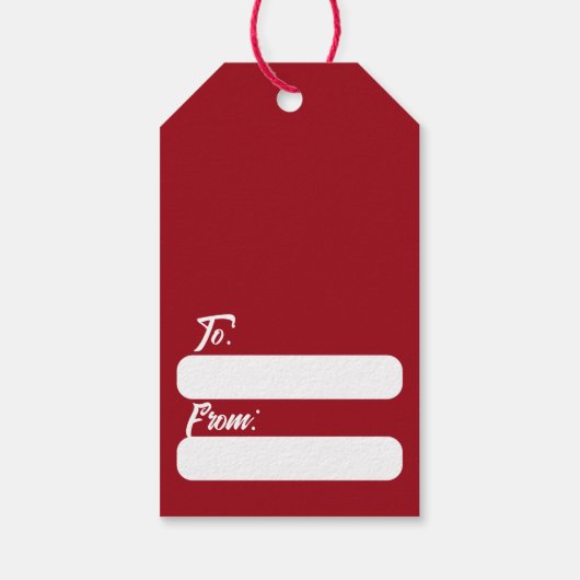 美しい赤と白のアマリリスの花クリスマス ギフトタグ (裏面)