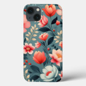 美しい赤と白の花春花柄 Case-Mate iPhoneケース (裏面)