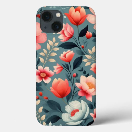 美しい赤と白の花春花柄 Case-Mate iPhoneケース (裏面)
