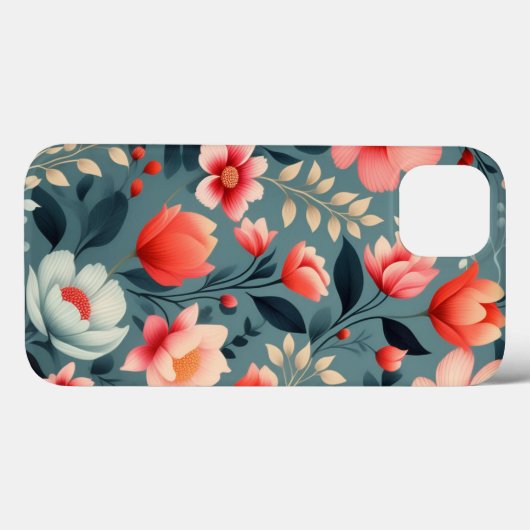 美しい赤と白の花春花柄 Case-Mate iPhoneケース (裏面 (横))