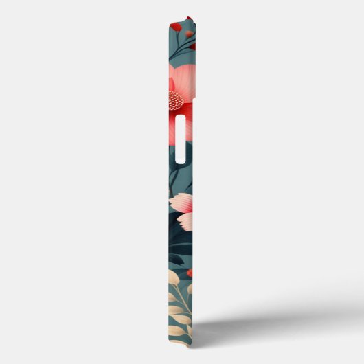 美しい赤と白の花春花柄 Case-Mate iPhoneケース (裏面 / 右)