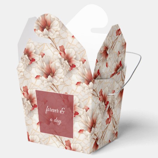 美しい赤と白の花 フェイバーボックス (オープン)