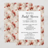 美しい赤と白の花 招待状 (正面/裏面)