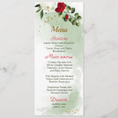 美しい赤と白花の緑の植物 メニュー (正面)