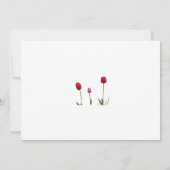 美しい赤と紫のチューリップ結婚の花 招待状 (裏面)