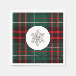 美しい赤と緑のクリスマスプレッドスノーフレーク スタンダードカクテルナプキン