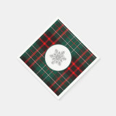 美しい赤と緑のクリスマスプレッドスノーフレーク スタンダードカクテルナプキン (角)