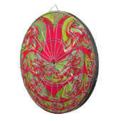 美しい赤と緑のテクスチャカラー抽象アート ダーツボード (正面右)