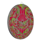 美しい赤と緑のテクスチャカラー抽象アート ダーツボード (正面左)