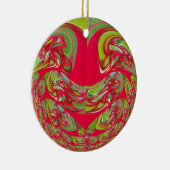 美しい赤と緑のテクスチャカラー抽象芸術アート セラミックオーナメント (右)