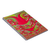 美しい赤と緑のテクスチャカラー抽象芸術アート ノートブック (右側)