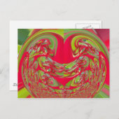 美しい赤と緑のテクスチャカラー抽象芸術アート ポストカード (正面/裏面)