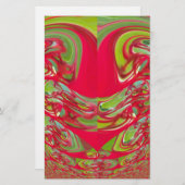 美しい赤と緑のテクスチャカラー抽象芸術アート 便箋 (正面/裏面)