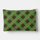 美しい赤と緑の格子模様 アクセサリーポーチ (裏面)