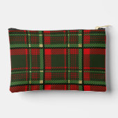 美しい赤と緑の格子模様 アクセサリーポーチ (裏面)