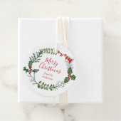 美しい赤と緑の水の色クリスマスリース フェイバータグ (インサイチュ)