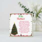 美しい赤と金のクリスマスウィッシングカード 招待状 (スタンド正面)