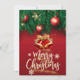 美しい赤と金のクリスマスグリーティング シーズンカード
