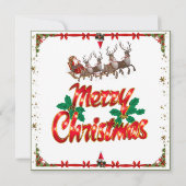 美しい赤と金のクリスマス ウィッシュ カード (裏面)