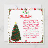 美しい赤と金のクリスマス ウィッシュ カード (正面)