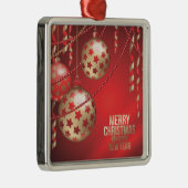 美しい赤と金色のクリスマスボール メタルオーナメント (右)