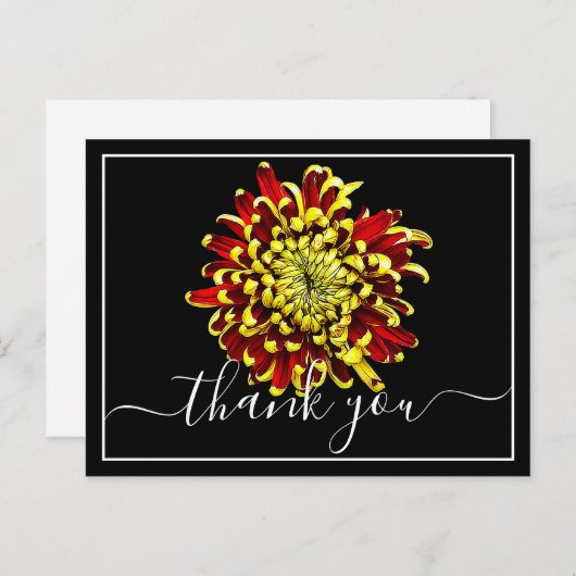 美しい赤と黄色の菊の感謝 ポストカード (正面/裏面)