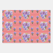 美しい赤のバラとインクの水の色絵画の ラッピングペーパーシート (正面2)