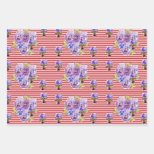 美しい赤のバラとインクの水の色絵画の ラッピングペーパーシート (正面2)