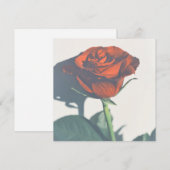 美しい赤のローズテキストフラットカード (正面/裏面)