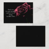 美しい赤のローズブラック背景サンキューカード ノートカード (正面/裏面)